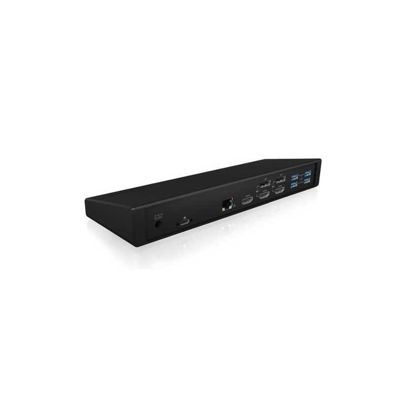 Icy Box (IB-DK2244AC) USB-A/C 14-in-1 Docking Station w/ PD 60W - 1x USB-C, 5x USB-A, 3x HDMI, 2x DP, RJ45, Audio In/Out