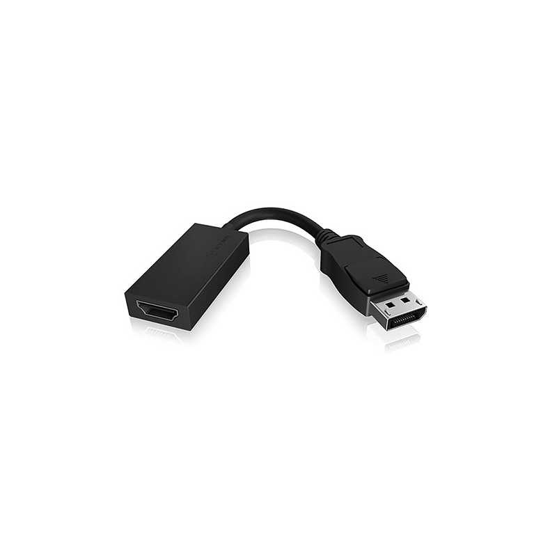 Icy Box DisplayPort 1.2 Male to HDMI Female Converter Cable, 16.5cm, Black