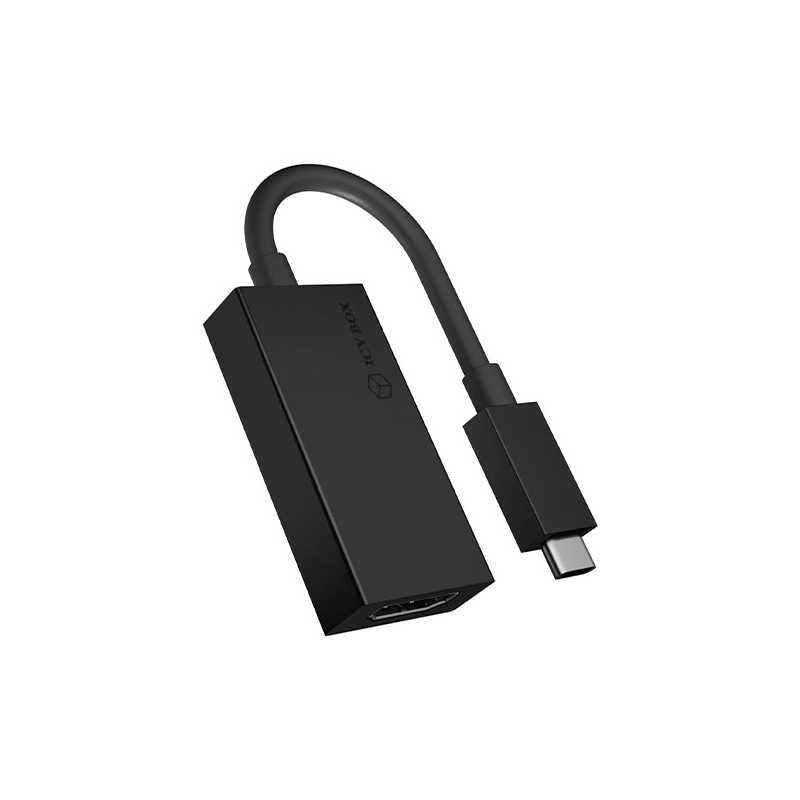 IcyBox USB-C Male to HDMI Female Converter Cable, Black