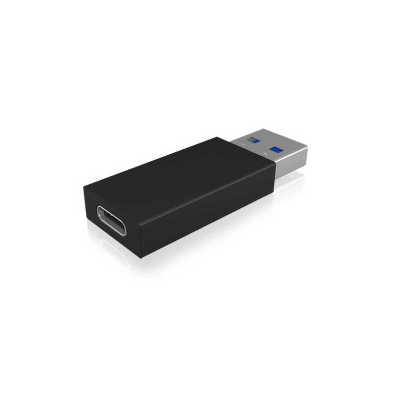 Icy Box USB 3.1 Gen2 Type-A Male to USB Type-C Female Converter Dongle, Black