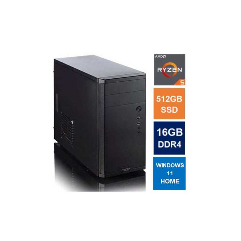 Spire MATX Tower PC, Fractal Core 1100 Case, Ryzen 5 5600G, 16GB 3200MHz, 512GB SSD, Bequiet 450W, No Optical, KB & Mouse, Windo