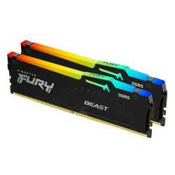 Kingston FURY Beast KF560C36BBEAK2-32 RGB 32GB (2x16GB) System Memory, DDR5, 6000MHz, Black, 288 Pin, 1.35v, CL36