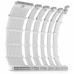 Antec White PSU Extension Cable Kit – 6 Pack (24 PIN / 1 x CPU 4+4 / 2x PCI-E 8 / 2 x PCI-E 6)