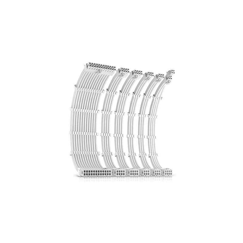 Antec White PSU Extension Cable Kit – 6 Pack (24 PIN / 1 x CPU 4+4 / 2x PCI-E 8 / 2 x PCI-E 6)