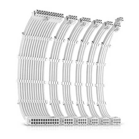 Antec White PSU Extension Cable Kit – 6 Pack (24 PIN / 1 x CPU 4+4 / 2x PCI-E 8 / 2 x PCI-E 6)