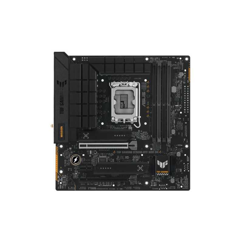 Asus TUF GAMING B760M-BTF WIFI D4, Intel B760, 1700, Micro ATX, 4 DDR4, HDMI, DP, Wi-Fi 6, 2.5G LAN, PCIe5, 3x M.2