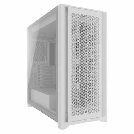 Corsair 5000D CORE Airflow Gaming Case w/ Glass Window, E-ATX, No Fans, High-Airflow Front Panel, USB-C, White