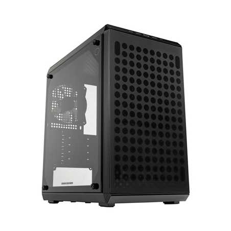 Cooler Master MasterBox Q300L V2, Black, Mini Tower /w Tempered Glass Window, 1x 120mm Fans, USB 3.2, mITX/mATX