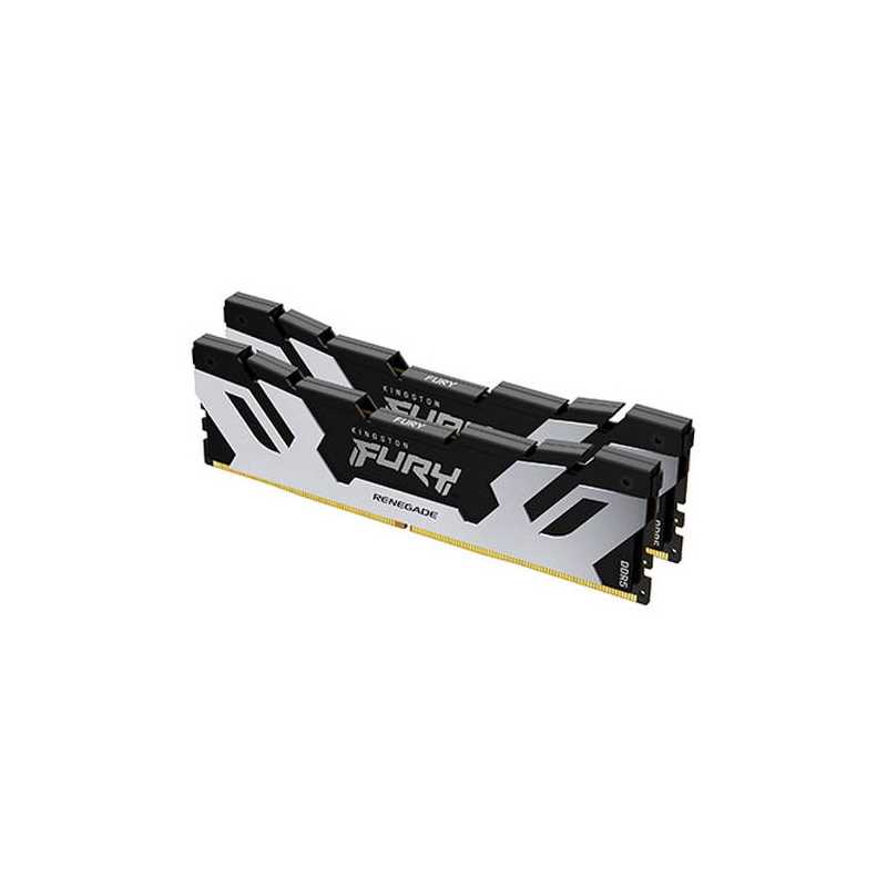 Kingston Fury Renegade 64GB Kit (2 x 32GB), DDR5, 6400MHz, CL32, 1.4V, ECC, XMP 3.0, PMIC, DIMM Memory, Black/Silver