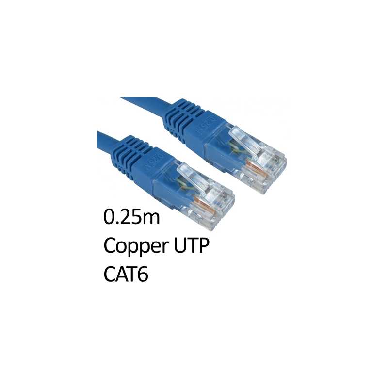 RJ45 (M) to RJ45 (M) CAT6 0.25m Blue OEM Moulded Boot Copper UTP Network Cable