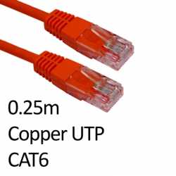 RJ45 (M) to RJ45 (M) CAT6 0.25m Red OEM Moulded Boot Copper UTP Network Cable