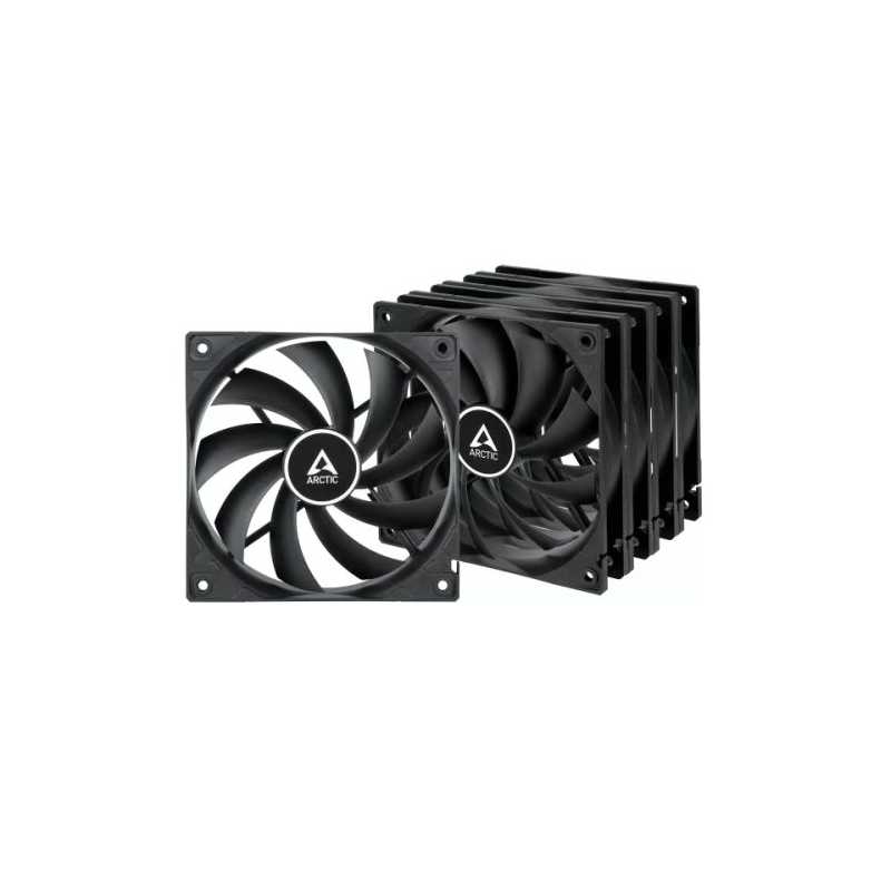 Arctic F12 12cm PWM PST Case Fan x5, Black, 9 Blades, Fluid Dynamic, 230-1350 RPM, 5 Pack