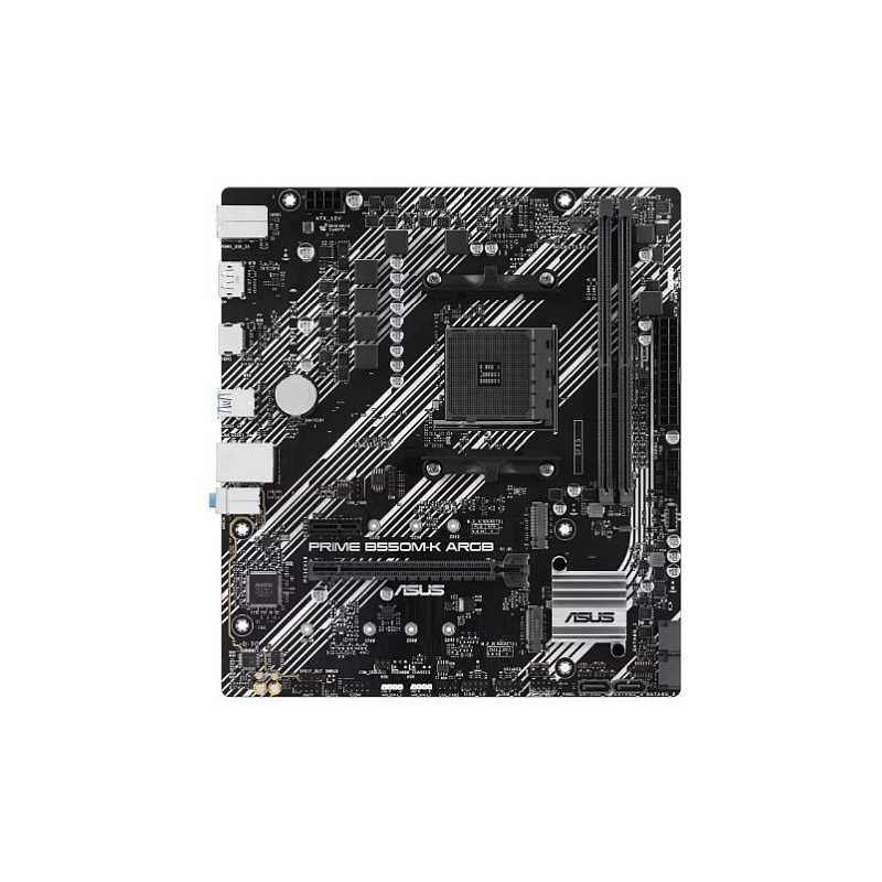 Asus PRIME B550M-K ARGB, AMD B550, AM4, Micro ATX, 2 DDR4, HDMI, DP, PCIe4, 2x M.2