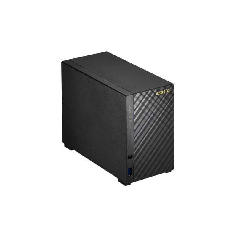 ASUSTOR AS1002T 2-Bay NAS Enclosure (No Drives), Dual Core 1GHz CPU, 512MB, USB3, GB LAN, Diamond-Plate Finish