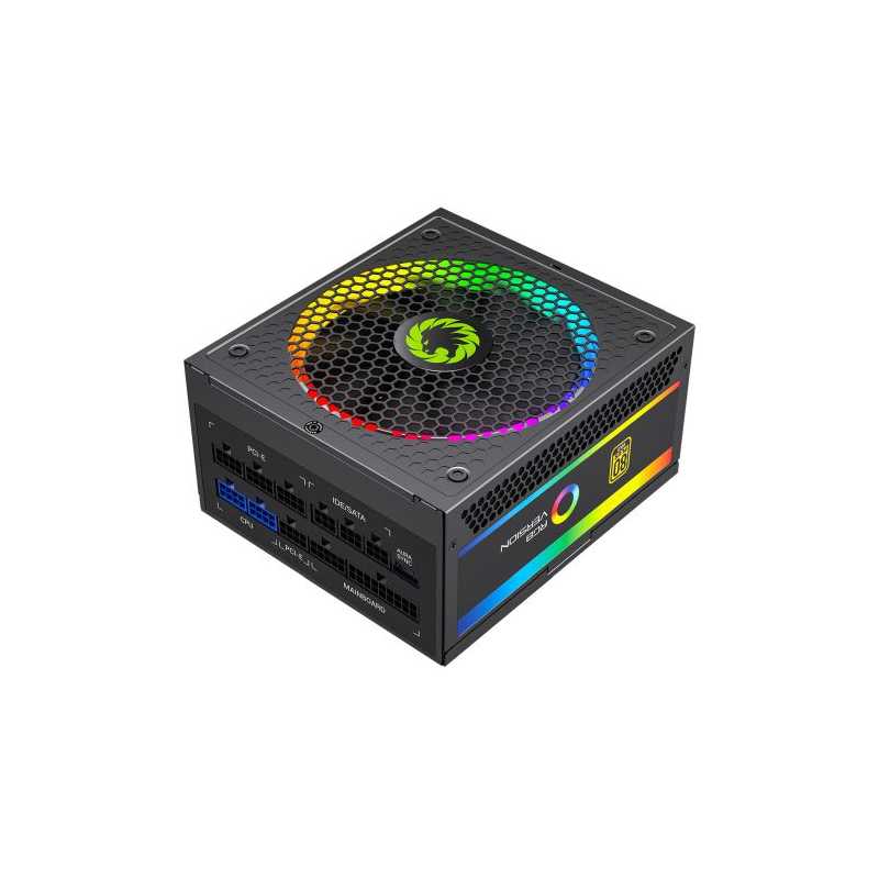 GameMax 850W Pro RGB PSU, Fully Modular, 14cm ARGB Fan, 80+ Gold, RGB Controller (25 Modes), Power Lead Not Included