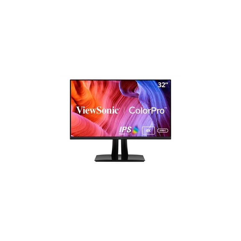 ViewSonic VP3256-4K 32inch Premium IPS 4K Ergonomic Monitor, Ultra-Thin Bezels, Colour Accuracy, Pantone Validated, HDMI, Displa