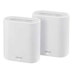 Asus (ExpertWiFi EBM68) AX7800 Tri-Band Wi-Fi 6 Business Mesh System, 2 Pack, Guest Networks, Commercial Grade Security, White