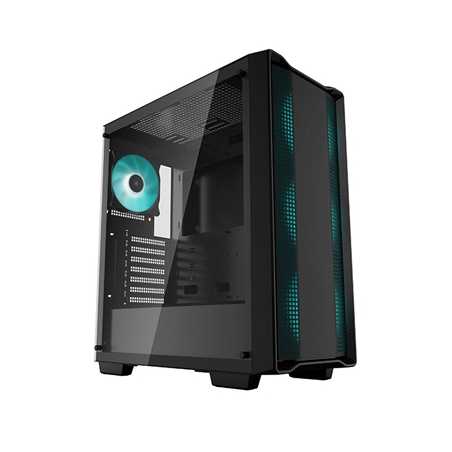 DeepCool CC560 Case, Gaming, Black, Mid Tower, 1 x USB 3.0 / 1 x USB 2.0, Tempered Glass Side Window Panel, DeepCool Blue LED Fa