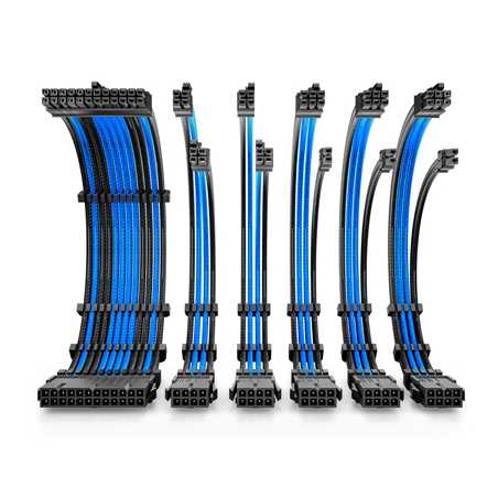 Antec Black/Blue PSU Extension Cable Kit - 6 Pack (1x 24 Pin, 2x 4+4 Pin, 3x 6+2 Pin)