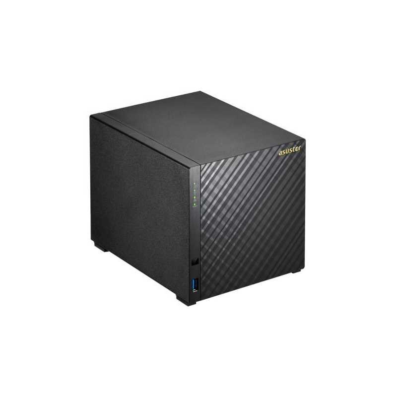 ASUSTOR AS1004T V2 4-Bay NAS Enclosure (No Drives), Dual Core 1.6GHz CPU, 512MB, USB3, Diamond-Plate Finish