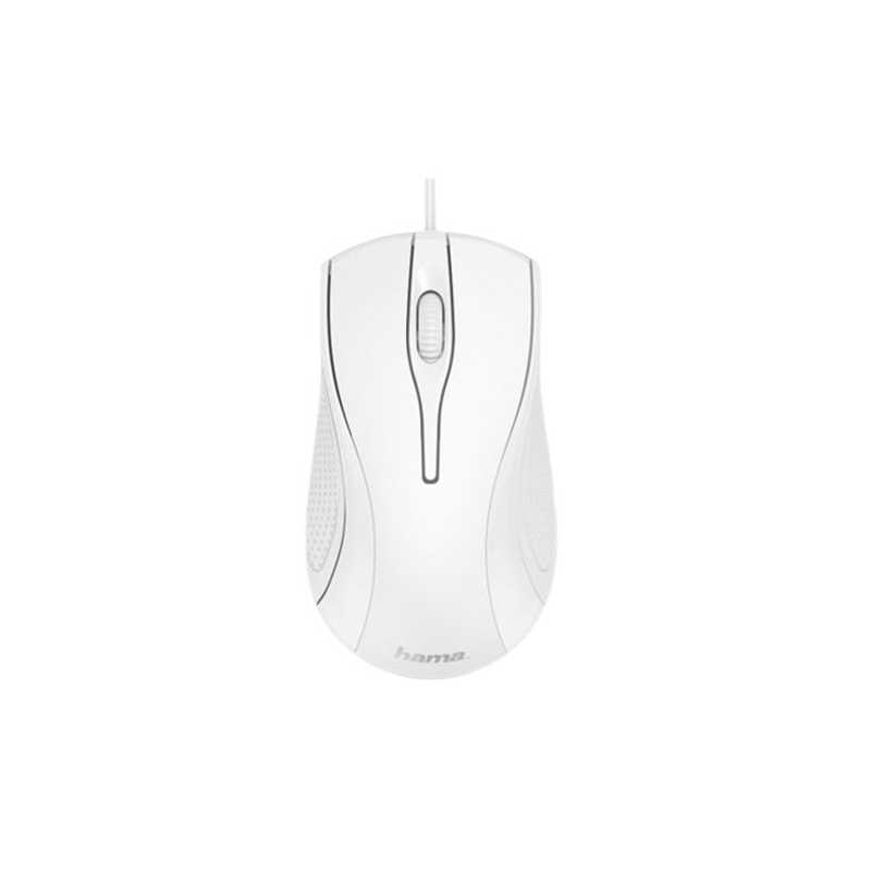 Hama MC-200 Wired Optical Mouse, 1000 DPI, USB, 3 Buttons, White