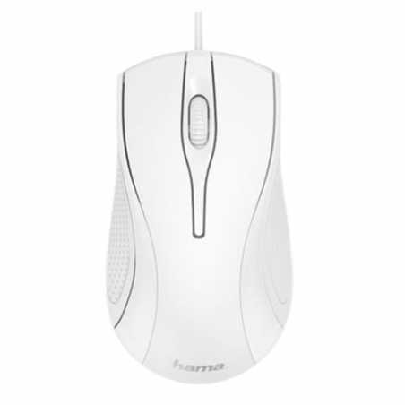 Hama MC-200 Wired Optical Mouse, 1000 DPI, USB, 3 Buttons, White