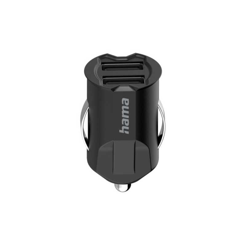 Hama 5V/10.5W Dual USB-A Car Adapter, 2 x USB-A Ports