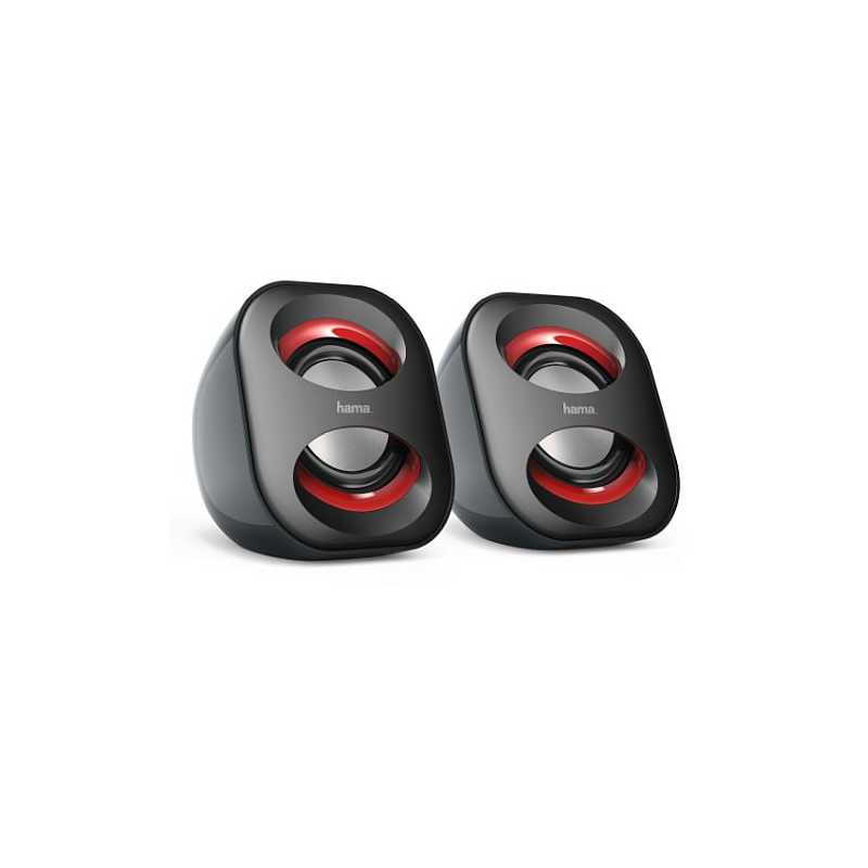 Hama Sonic Mobil 183 2.0 Notebook Speakers, 3.5 mm Jack, USB-A for Power, Inline Volume Controls