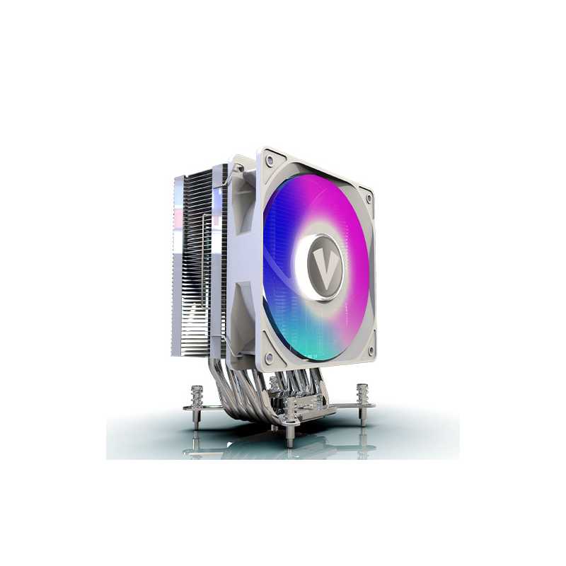 Vida Boreas White ARGB Heatsink & Fan, Intel/AMD, 2000RPM Hydraulic Fan, 6 Copper Heatpipes, 220W TDP, Optional Plain White Fan 