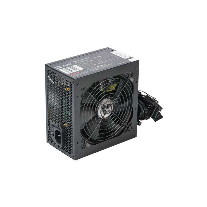 Vida Lite 500W ATX PSU, Fluid Dynamic Ultra-Quiet Fan, Flat Black Cables, Power Lead Not Included