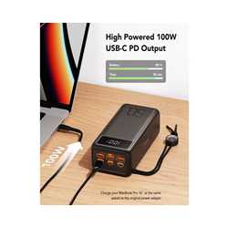 VEGER Tank Boost Camping Power Bank, 56,000mAh, 130W Total Output, 5 Output Ports 3 x USB-A & 2 x USB-C with 2 Input Ports 1 x U