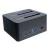 Akasa AK-DK08U3-BKCM DuoDock X3 Dual bay USB 3.1 Gen1 Clone Docking Station, 2.5 and 3.5 SATA HDD/SSD Drives Supported