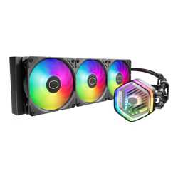 Cooler Master MasterLiquid 360 Atmos AIO Cooler, 3x120mm ARGB PWM Fans, Copper Heatsink, Aluminium Radiator, Intel/AMD