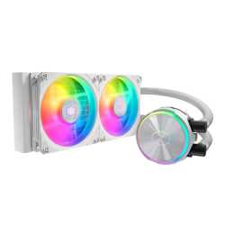 CoolerMaster PL240 Flux, 240mm All-in-One Hydro CPU Cooler, White Edition, 2x120mm PWM Fan, ARGB LEDs, Aluminium / Copper