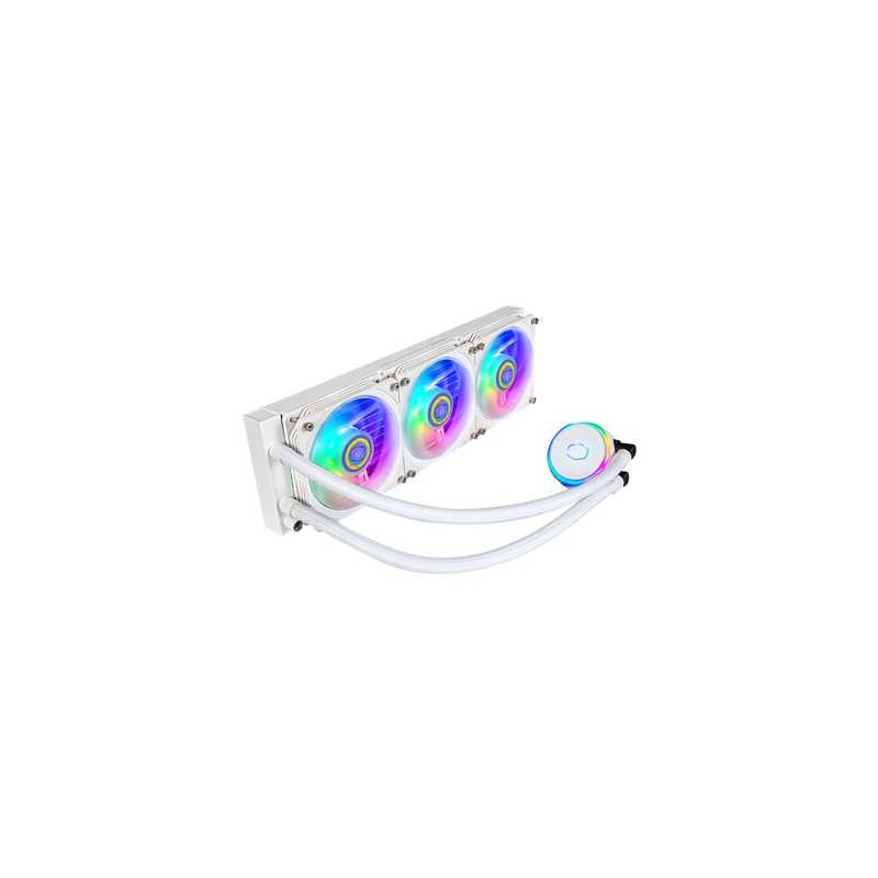 Cooler Master MasterLiquid Pro PL360 Flux AiO Liquid CPU Cooler, White, Universal Socket, 360mm Radiator, PWM 2300RPM Cooling Fa