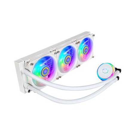 Cooler Master MasterLiquid Pro PL360 Flux AiO Liquid CPU Cooler, White, Universal Socket, 360mm Radiator, PWM 2300RPM Cooling Fa