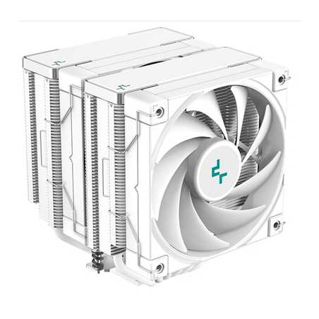 DeepCool AK620 WH Fan CPU Cooler, Universal Socket, Dual Powerful 120mm FDB PWM White Fans, 1850RPM, 6 Heat Pipes, 260W Heat Dis