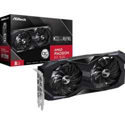 ASRock AMD Radeon RX7600 Challenger 8GB Graphics Card, GGDR6, 3x DisplayPort, 1x HDMI, Dual Fan, Ultra-fit Heatpipe, Metal Backp