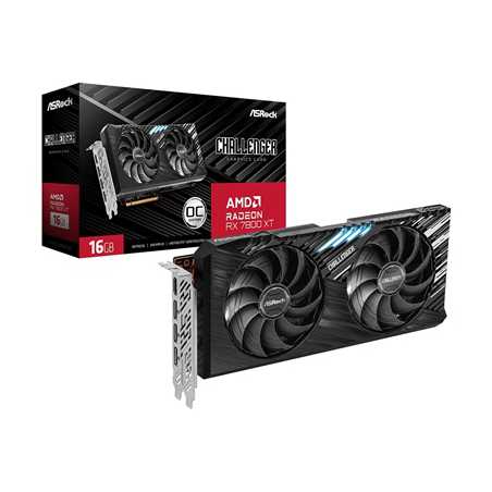 ASRock AMD Radeon RX7800 XT Challenger 16GB  OC Graphics Card, GDDR6, 3x DisplayPort, 1x HDMI, Dual Axial Fan, Ultra-Fit Heatpip