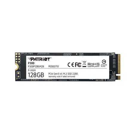 Patriot P300 (P300P128GM28) 128GB NVMe M.2 Interface, PCIe x3, 2280 Length, Read 1600MB/s, Write 600MB/s, 3 Year Warranty