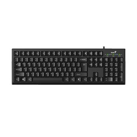 Genius KB-100 Wired Smart Keyboard, USB Plug and Play, Customizable Function Keys, Multimedia, Full Size UK Layout Design for Ho