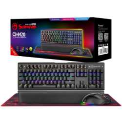 Marvo Scorpion CM420-UK 3-in-1 Gaming Bundle, Keyboard, Mouse and Mouse Pad Wired USB 2.0,  RGB,  Mechanical, Blue Switch, Multi