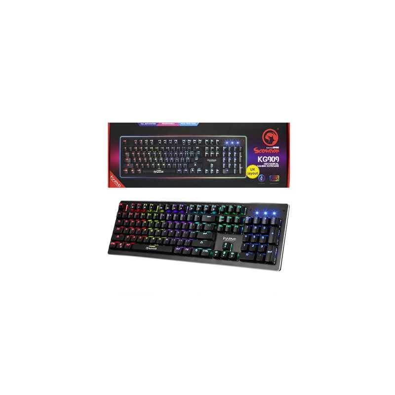 Marvo Scorpion KG909-UK Full Size Mechanical Gaming Keyboard, with Blue Mechanical Switches, RGB Backlight with Individual LED f