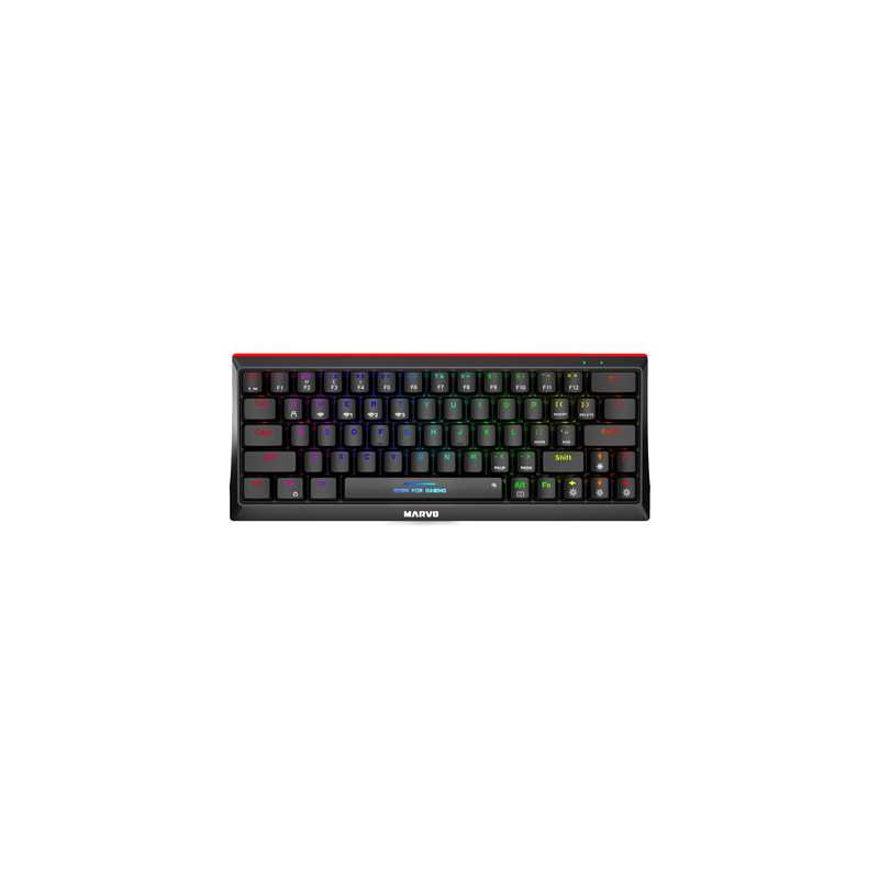 Marvo Scorpion KG962W-UK Wireless Mechanical Gaming Keyboard with Red Switches, 60% Compact Design, Tri-Mode Connection, 2.4GHz 