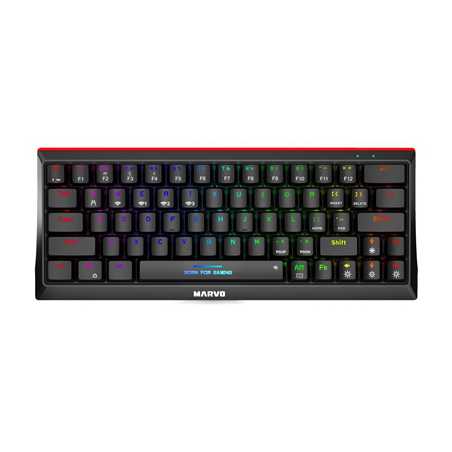 Marvo Scorpion KG962W-UK Wireless Mechanical Gaming Keyboard with Red Switches, 60% Compact Design, Tri-Mode Connection, 2.4GHz 