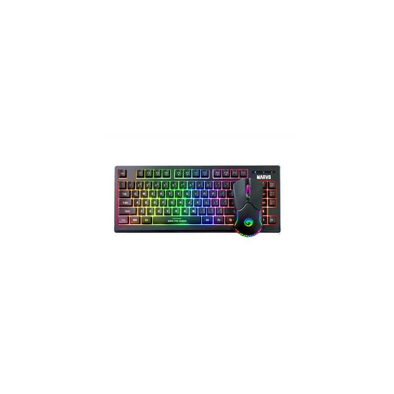 Marvo Scorpion KW516 Wireless TKL Gaming Keyboard and Mouse, 80% TKL Design, 2.4GHz Wireless Connection, RGB Backlight, Anti-gho