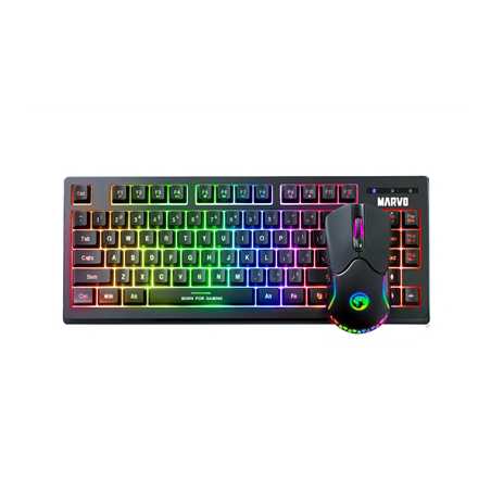 Marvo Scorpion KW516 Wireless TKL Gaming Keyboard and Mouse, 80% TKL Design, 2.4GHz Wireless Connection, RGB Backlight, Anti-gho