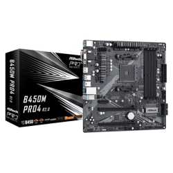 ASRock B450M Pro4 R2.0 AMD Socket AM4 Micro ATX VGA/DVI-D/HDMI DDR4 USB C 3.1 Motherboard