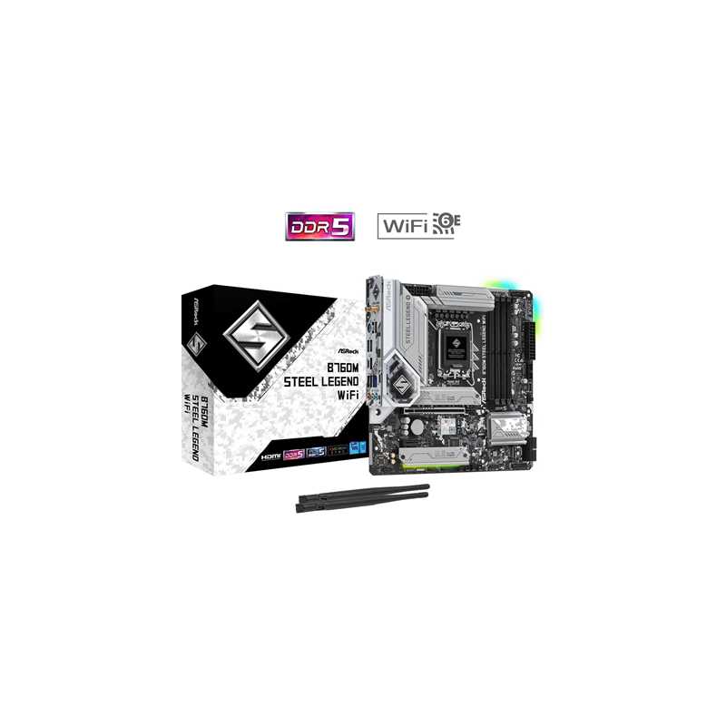 ASRock B760M STEEL LEGEND WiFi PCIe USB 3.2 Gen2 Motherboard