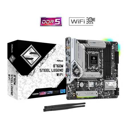 ASRock B760M STEEL LEGEND WiFi PCIe USB 3.2 Gen2 Motherboard